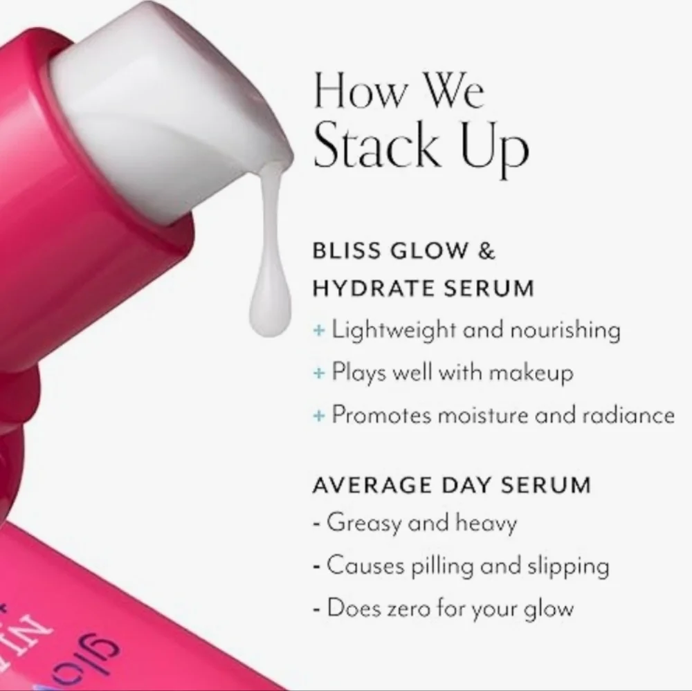 Bliss Glow & Hydrate Niacinamide & Hyaluronic Acid Day Serum, 15ml, New